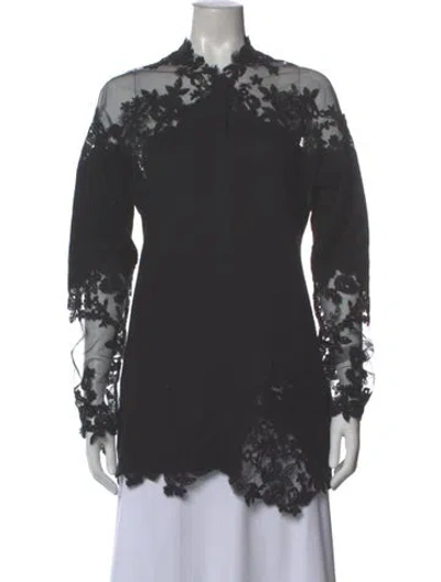 Pre-owned Ermanno Scervino Cashmere Lace Pattern Blouse In Gray