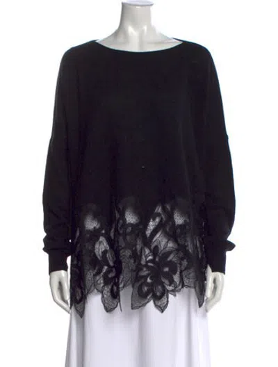 Pre-owned Ermanno Scervino Cashmere Lace Pattern Sweater In Black