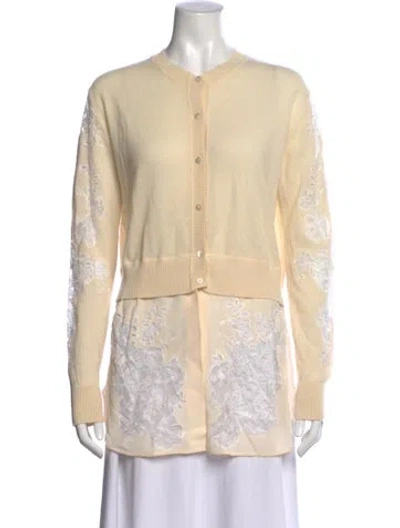 Pre-owned Ermanno Scervino Cashmere Lace Pattern Sweater In Neutral