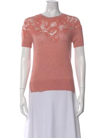 Pre-owned Ermanno Scervino Cashmere Lace Pattern Top In Pink