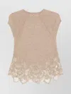 Ermanno Scervino Lace Cashmere Top In Neutral
