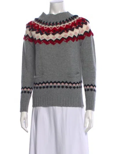 Pre-owned Ermanno Scervino Cashmere Patterned Sweater In Grey