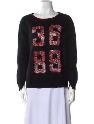 Pre-owned Ermanno Scervino Cashmere Printed Sweater In Black