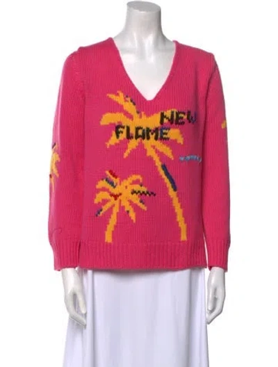 Pre-owned Ermanno Scervino Cashmere Printed Sweater In Pink