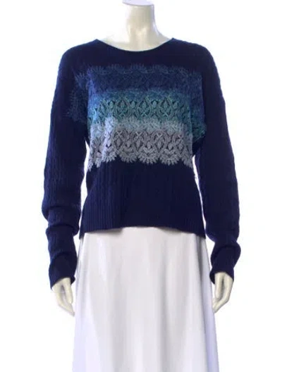 Pre-owned Ermanno Scervino Cashmere Striped Sweater In Blue
