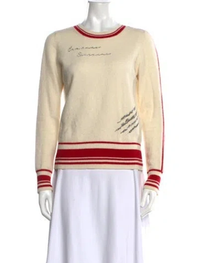 Pre-owned Ermanno Scervino Cashmere Striped Sweater In Neutrals
