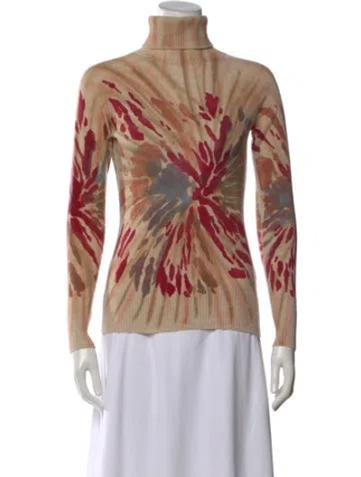 Pre-owned Ermanno Scervino Cashmere Tie-dye Print Sweater W/ Tags In Neutral