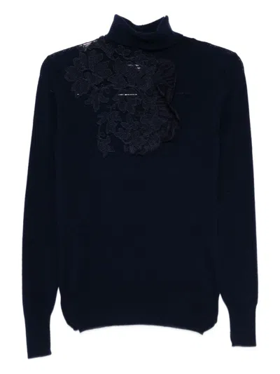 Ermanno Scervino Cashmere Turtle-neck Jumper In Blue