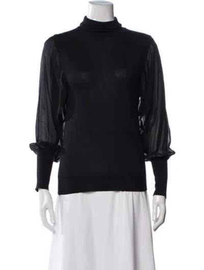 Pre-owned Ermanno Scervino Cashmere Turtleneck Top In Black