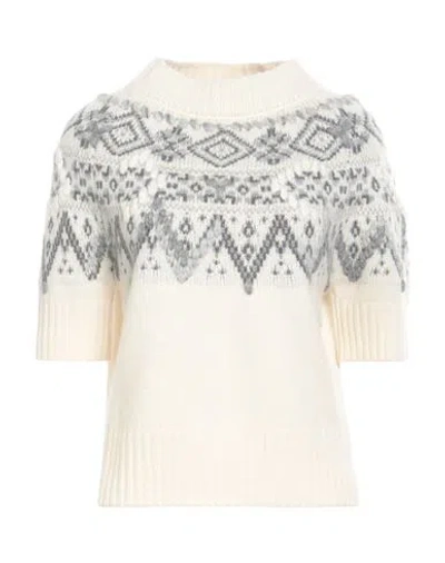 Ermanno Scervino Cashmere Woman Sweater Cream Size 4 Cashmere, Polyamide, Mohair Wool In White