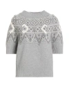 Ermanno Scervino Cashmere Woman Sweater Grey Size 8 Cashmere, Polyamide, Mohair Wool In Gray