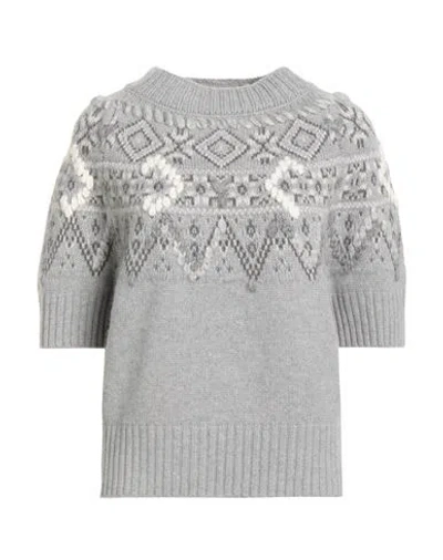 Ermanno Scervino Cashmere Woman Sweater Grey Size 8 Cashmere, Polyamide, Mohair Wool In Gray