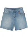 Ermanno Scervino Chain-detail Denim Shorts In Blue