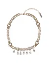 Ermanno Scervino Chain Necklace With Stones In White