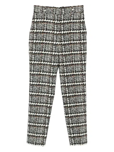 Ermanno Scervino Check Straight Trousers In Gray