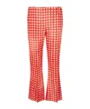 Ermanno Scervino Gingham-check Flared Trousers In Brown