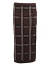 Ermanno Scervino Straight Silhouette Midi Skirt With Subtle Slit In Brown