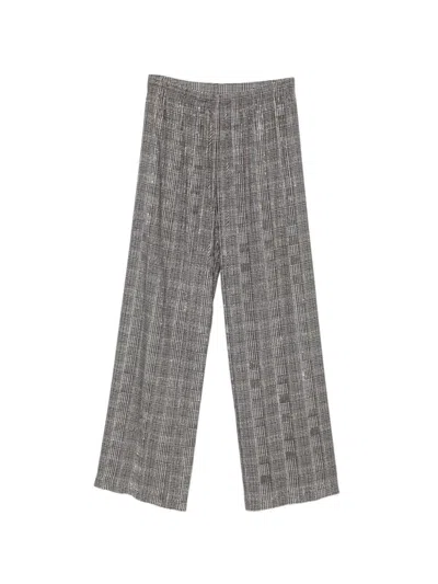 Ermanno Scervino Checked Wool Trousers In Grey
