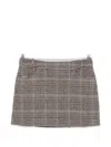 Ermanno Scervino Check-pattern Mini Skirt In Brown