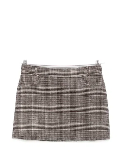 Ermanno Scervino Check-pattern Mini Skirt In Brown