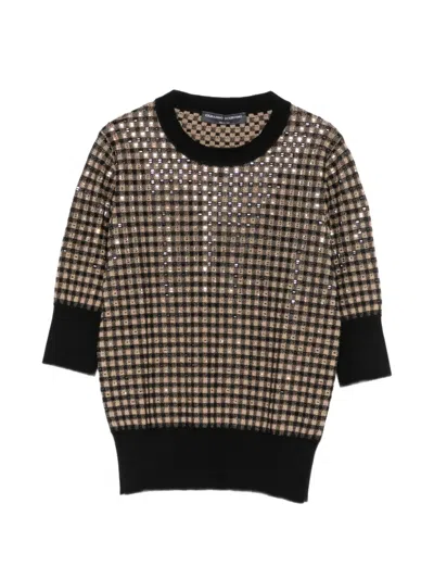 Ermanno Scervino Check-pattern Sequin-embellished Sweater In Black