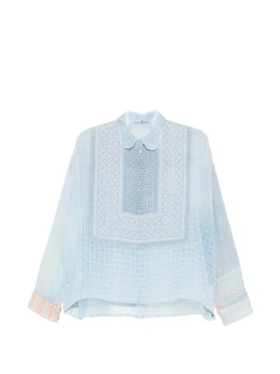 Ermanno Scervino Check-print Buttoned Shirt In Blue