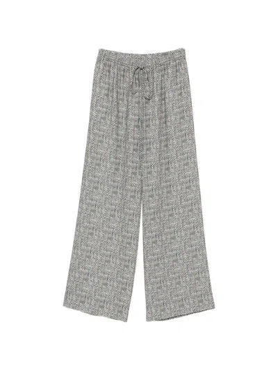 Ermanno Scervino Chevron Drawstring Trousers In Gray