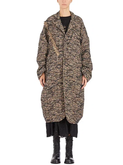 Ermanno Scervino Chiahung Su Wool Single Breasted Coat In Multi
