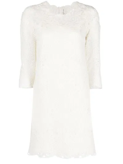 Ermanno Scervino Chic And Sophisticated White Lace Dress