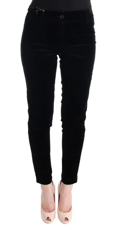 Ermanno Scervino Viscose Velvet Cropped Trousers In Black