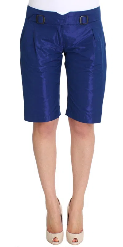 Ermanno Scervino Buckle-belt Polyester Bermuda Shorts In Blue