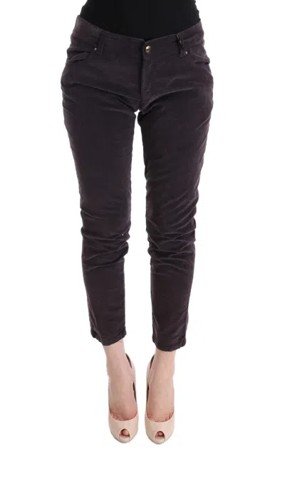 Ermanno Scervino Cotton Cropped Trousers In Burgundy