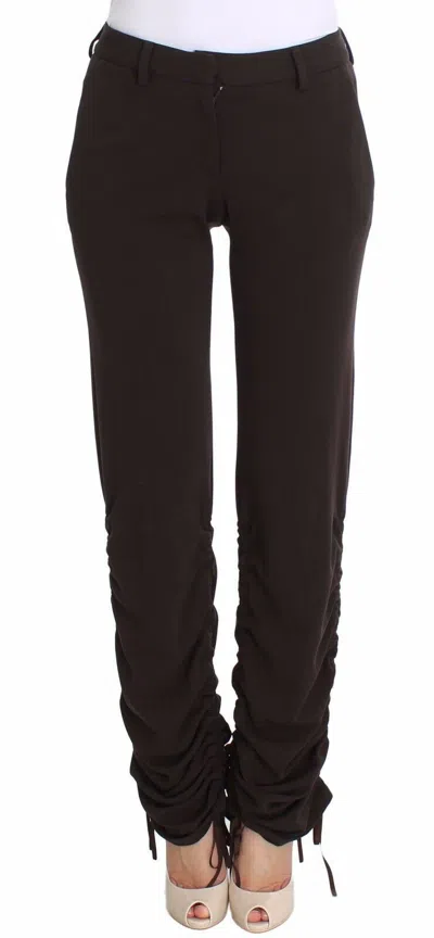 Ermanno Scervino Chic Brown Casual Trousers For Sophisticated Style In Black