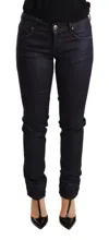 Ermanno Scervino Chic Dark Blue Low Waist Skinny Jeans In Black