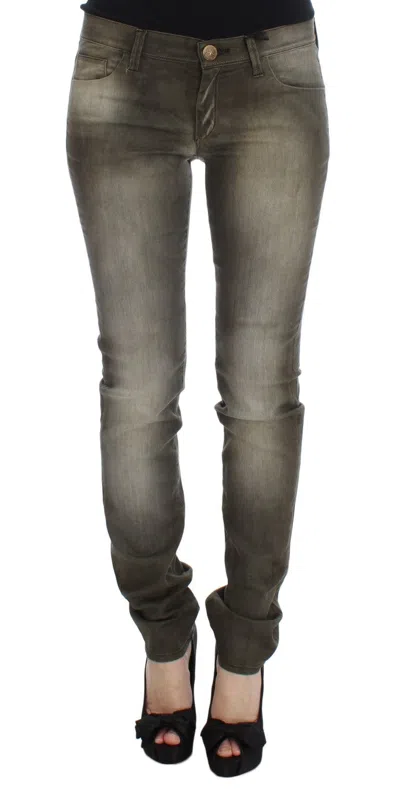 Ermanno Scervino Cotton Blend Slim Fit Jeans In Gray
