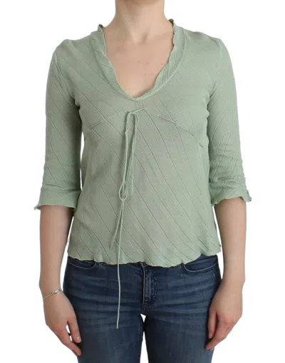 Ermanno Scervino Lightweight Cotton Knit Blouse In Green