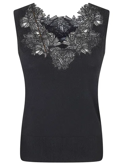 Ermanno Scervino Chic Soft Viscose Blend Top In Black