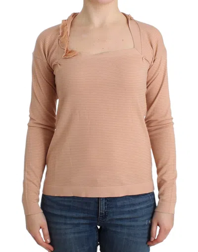 Ermanno Scervino Women   Wool Blend Striped Long Sleeve Top In Orange