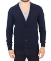 Ermanno Scervino Chic Wool Blend Cardigan Men's Sweater In Blue