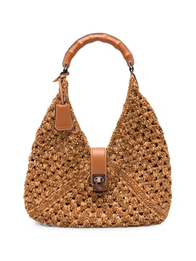 Ermanno Scervino Clio Leather Shoulder Bag In Brown