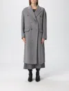Ermanno Scervino Herringbone-pattern Double-breasted Coat In Gray
