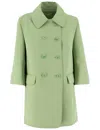 Ermanno Scervino Double-breasted Coat With Logo Buttons In Swamp