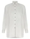 Ermanno Scervino Contrast Plastron White Tuxedo Shirt With Covered Button Closure In White