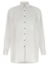 Ermanno Scervino Contrast Plastron White Tuxedo Shirt With Covered Button Closure In White