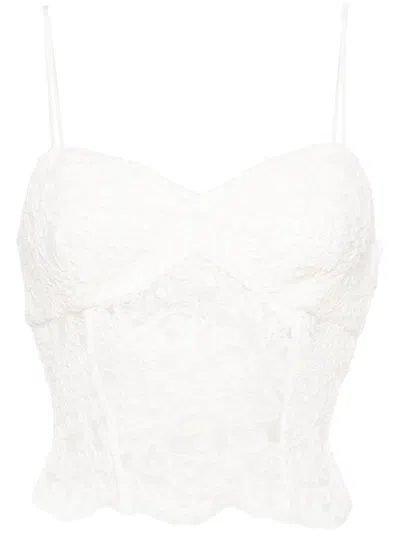 Ermanno Scervino Corded-lace Bustier Top In Weiss