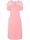 Ermanno Scervino Corded-lace Cady Dress In Pink