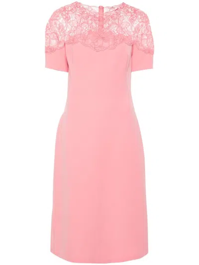 Ermanno Scervino Corded-lace Cady Dress In Pink