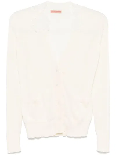 Ermanno Scervino Corded Lace-detail Cardigan In Neutrals