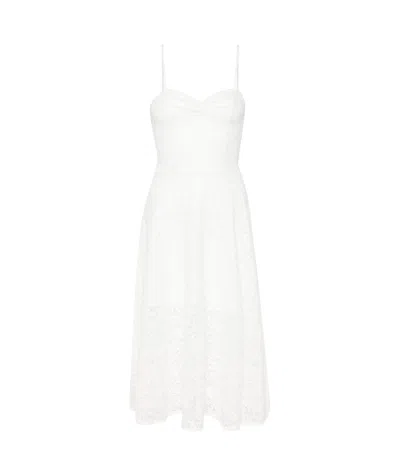 Ermanno Scervino Floral-lace Midi Dress In White