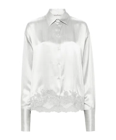 ERMANNO SCERVINO CORDED-LACE SILK SHIRT